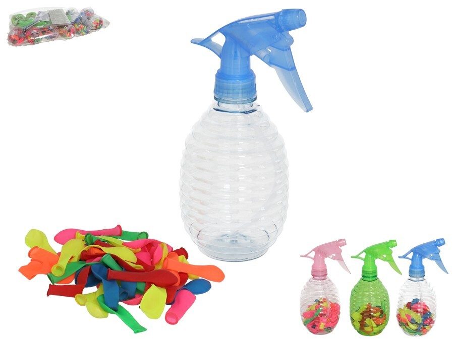 [134506] BOTELLA CON HINCHADOR 50 GLOBOS AGUA