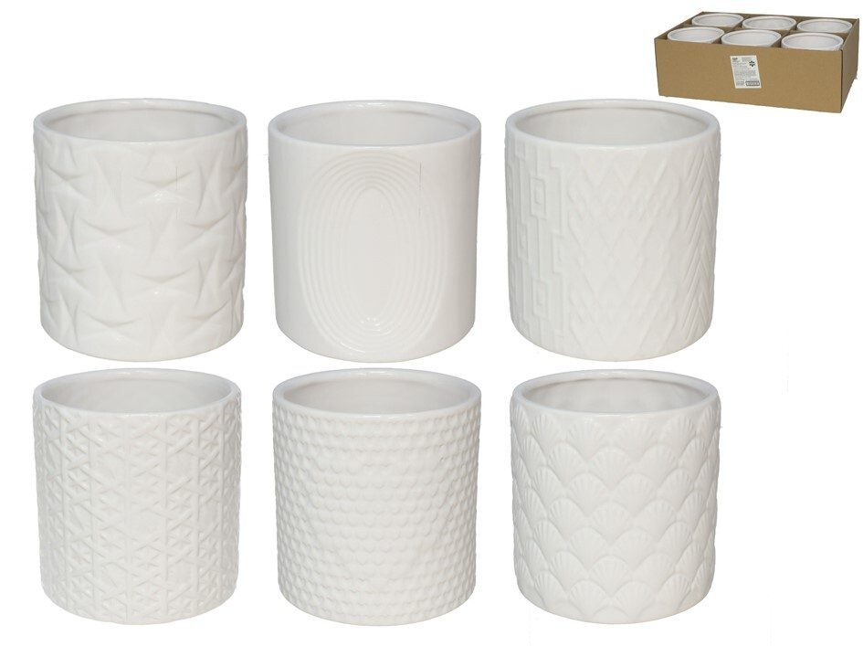 [134510] MACETERO CERAMICA 1350 ML 6 SURTIDOS 13.5 X 13.5 CM