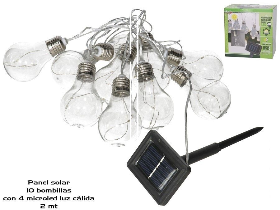 [134579] GUIRNALDA 10 BOMBILLAS SOLAR 40 LED 2 MTS