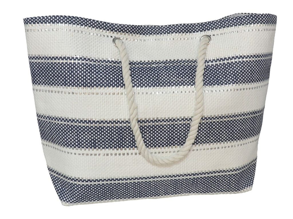 [134829] BOLSO PLAYA NAVY AZUL CON CIERRE MAGNETICO 55 X 16 X 36 CM