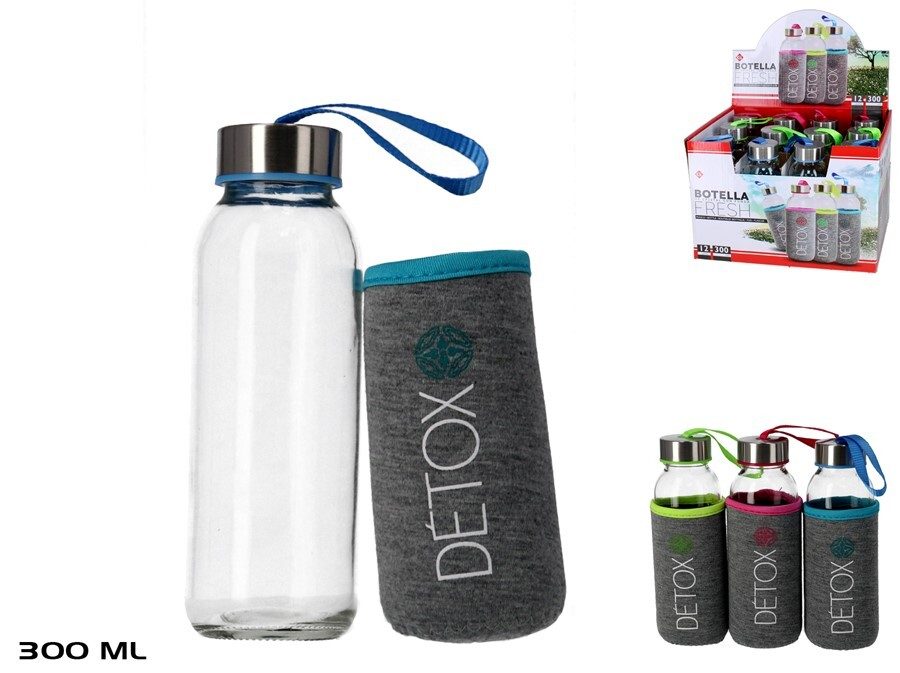 [142008] BOTELLA CRISTAL FRESH CON FUNDA 300 ML