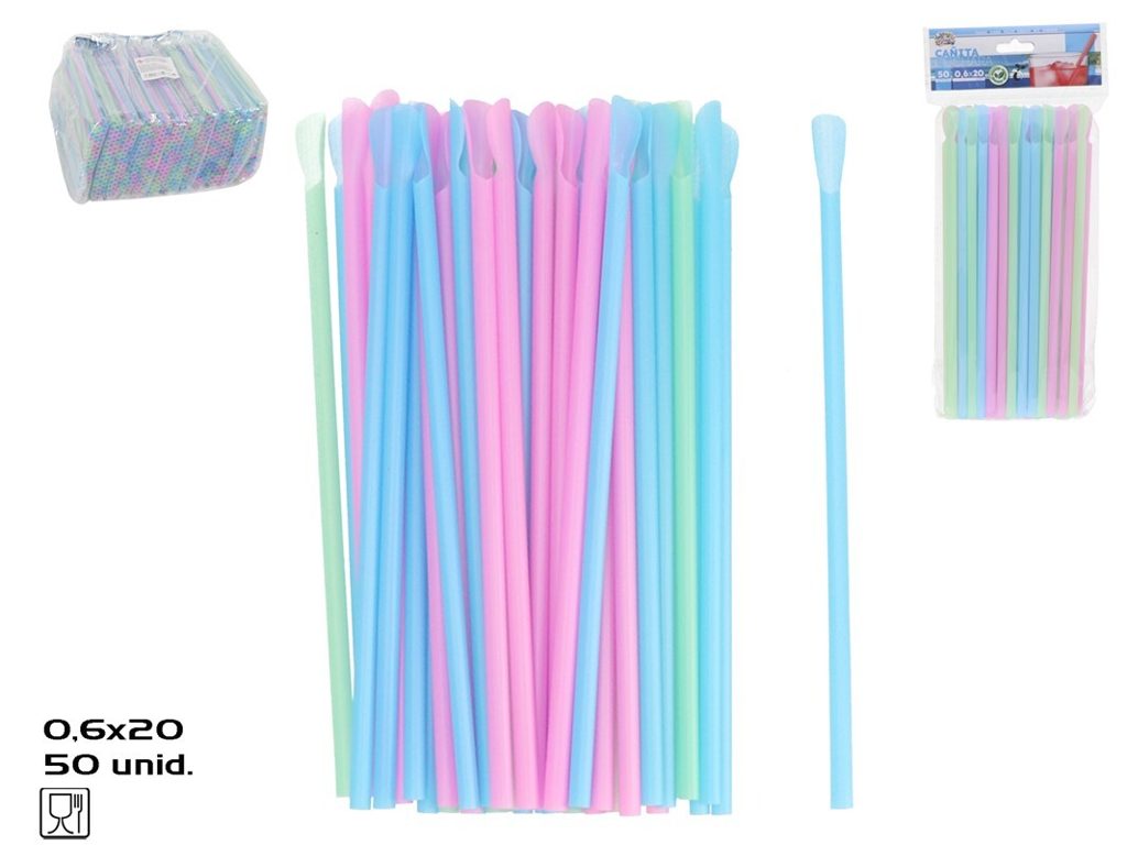 [142013] CAÑITA PLASTICO CUCHARA 20 CM 50 UDS