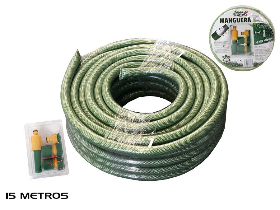 [142026] MANGUERA 4 CAPAS CON ACCESORIOS Ø 3/4 19 MM 15 MTS