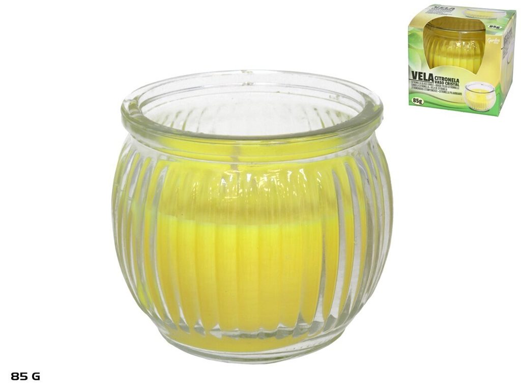 [142050] VELA CITRONELA VASO CRISTAL 85 GRS