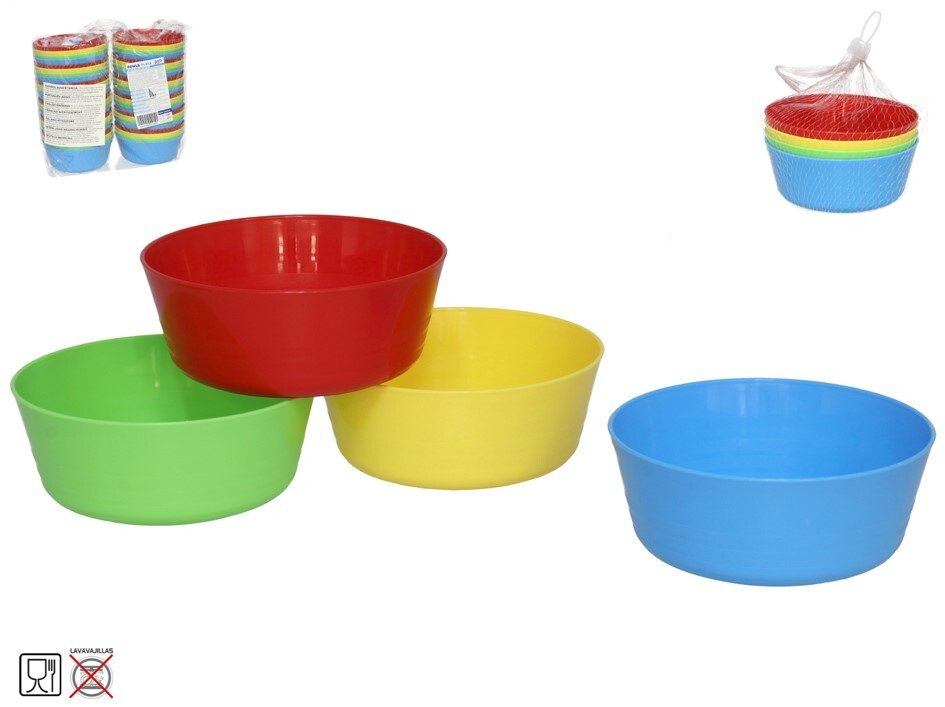 [142103] BOWL PLAYA COLORES SURTIDOS 12 X 5 CM 4 UDS EN RED