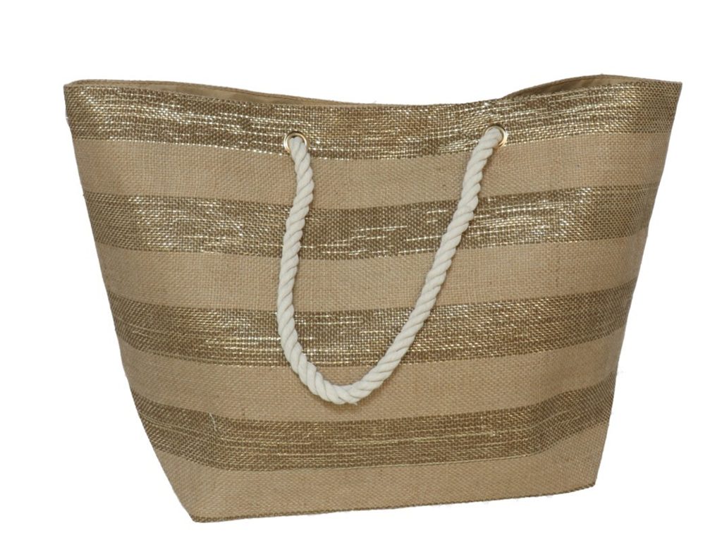 [142120] BOLSO PLAYA DIVINA ORO CON CIERRE MAGNETICO