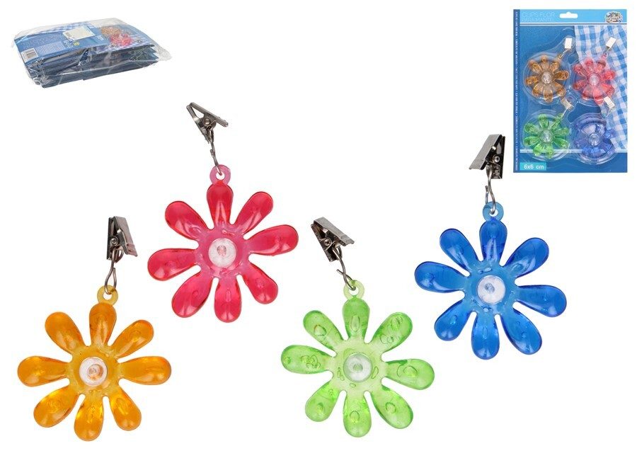 [142161] CLIPS FLOR PARA MANTEL 6 CM 4 UDS