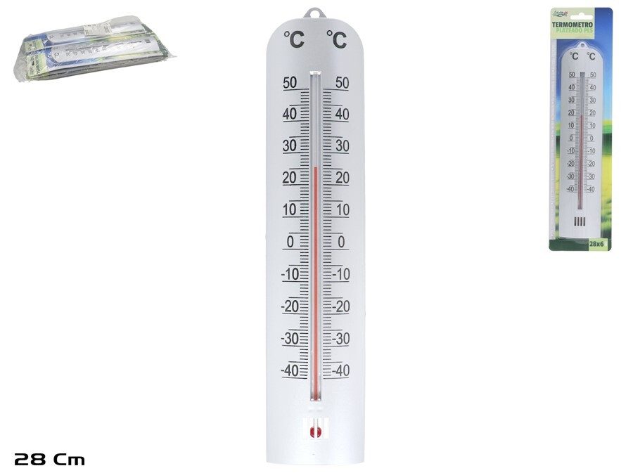[142173] TERMOMETRO PLATEADO 28 CM