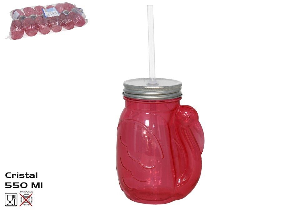 [142182] VASO FLAMENCO CON CAÑITA 550 ML