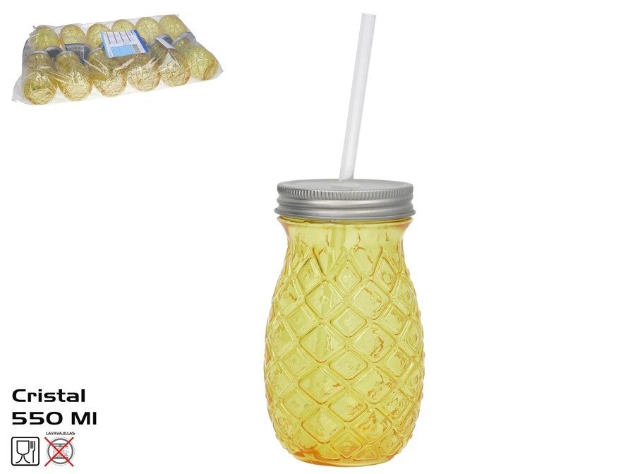 [142183] VASO PIÑA CON CAÑITA 500 ML