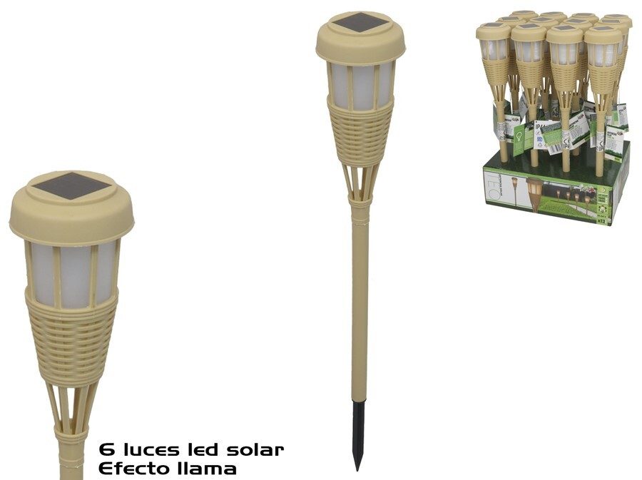 [142213] ANTORCHA SOLAR LLAMA TEO 6 LED 50.5 X 7.5 CM
