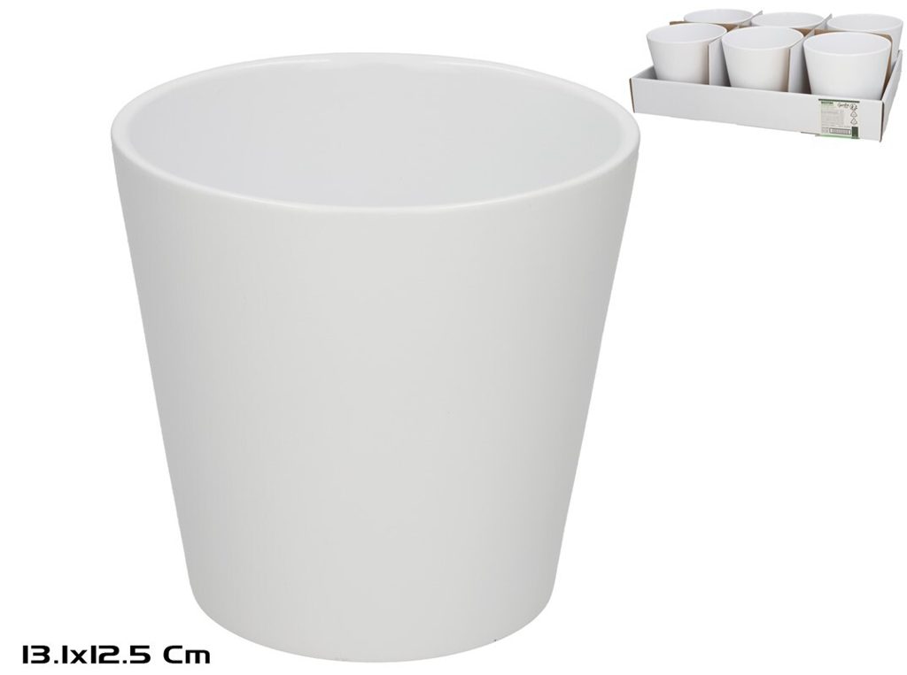 [142226] MACETERO ASIM CERAMICA BLANCO 13.1 X 12.5 CM