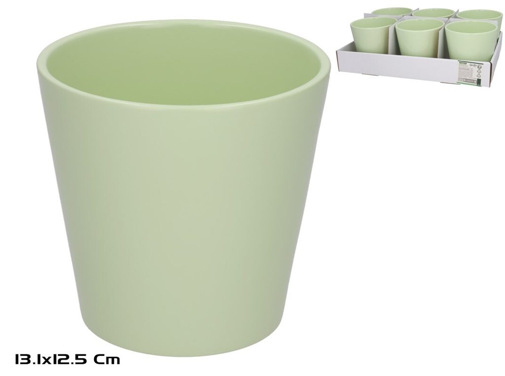 [142228] MACETERO ANAS CERAMICA VERDE 13.1 X 12.5 CM