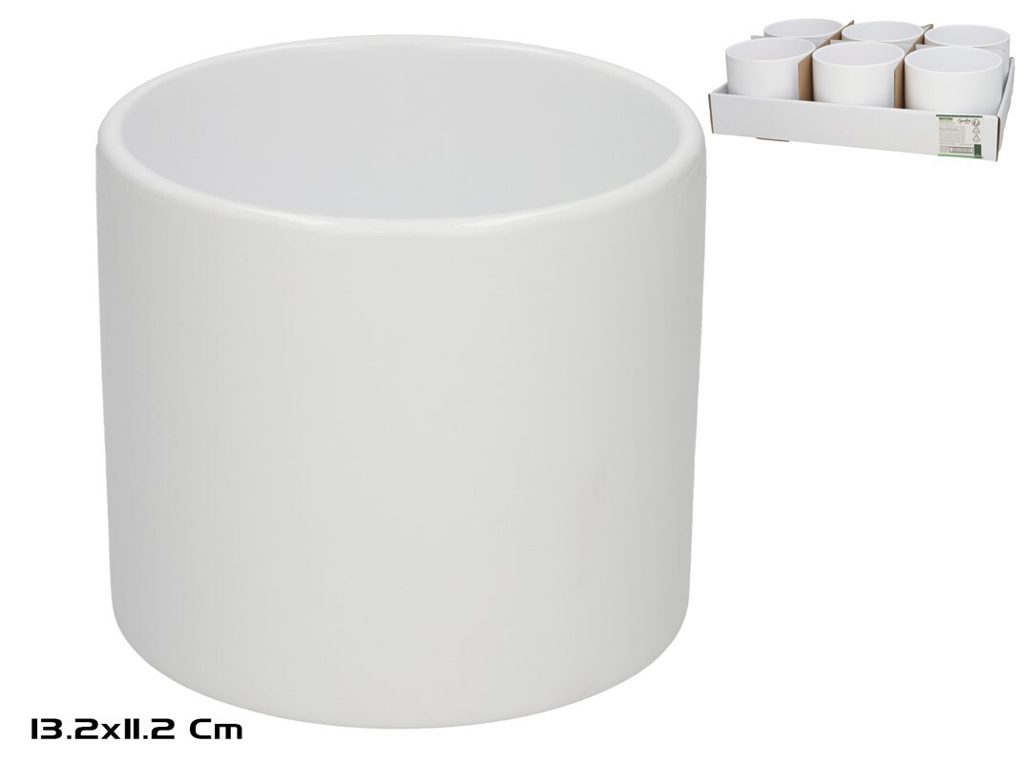 [142230] MACETERO FADI CERAMICA BLANCO 13.2 X 11.2 CM