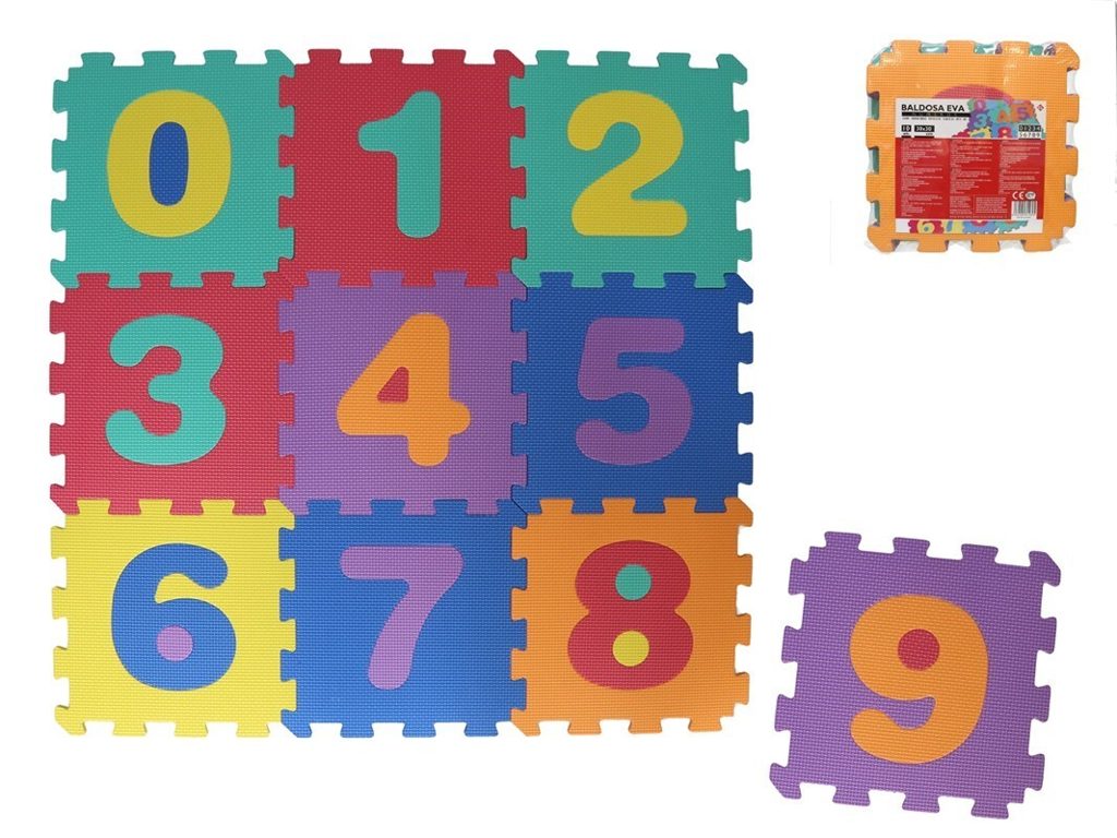 [141145] BALDOSA GOMA EVA NUMEROS 0-9 30.5 X 30.5 10 PZAS