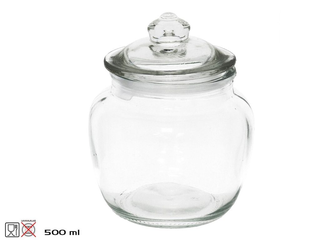 [141190] TARRO CRISTAL CON TAPA LUCIA 500 ML