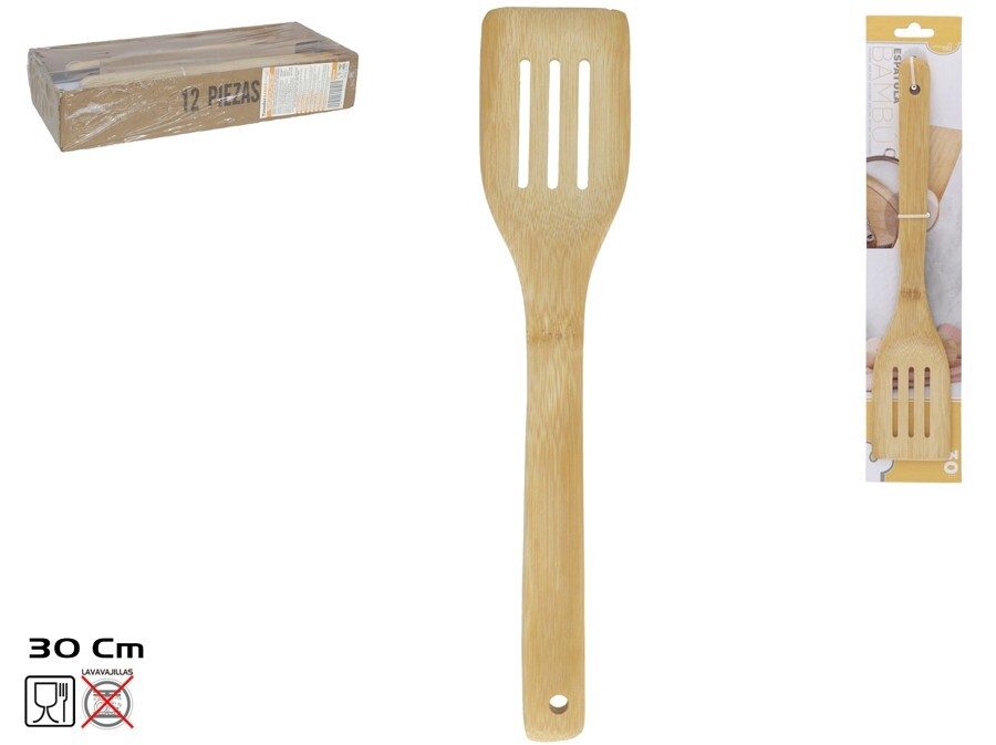 [106937] ESPATULA BAMBU 30 CM CALADA
