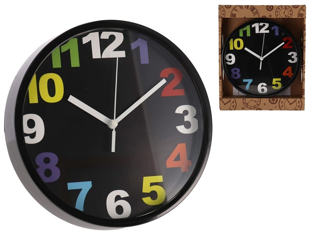 [119808] RELOJ PARED TIME NEGRO 20 CM