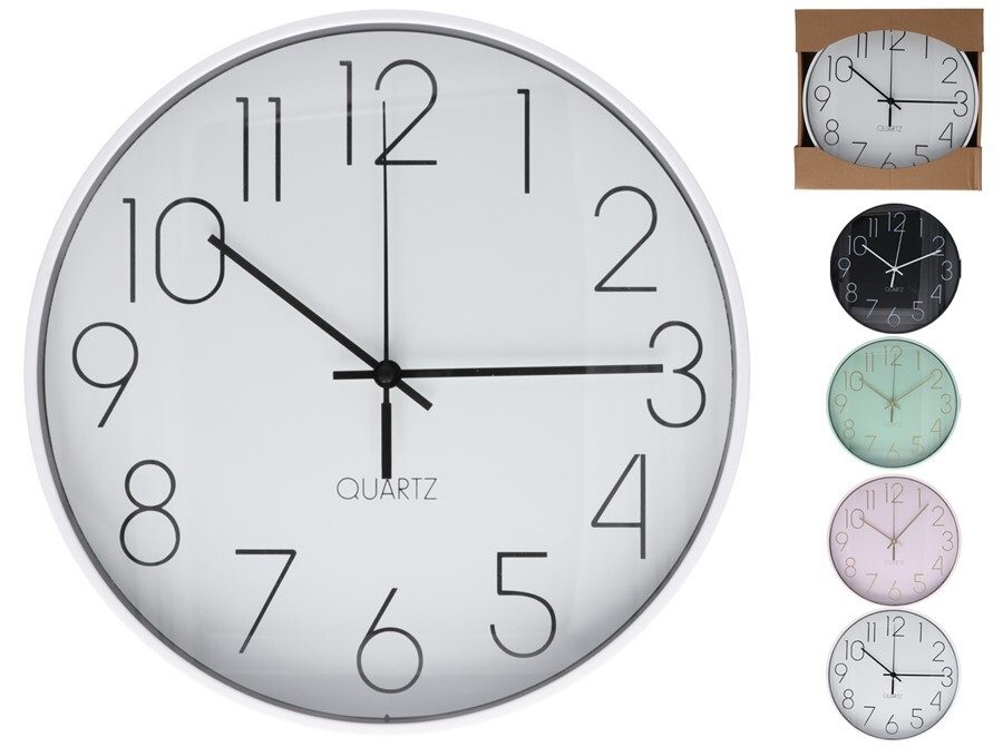 [140240] RELOJ PARED TRINI 4 SURTIDOS 25 CM
