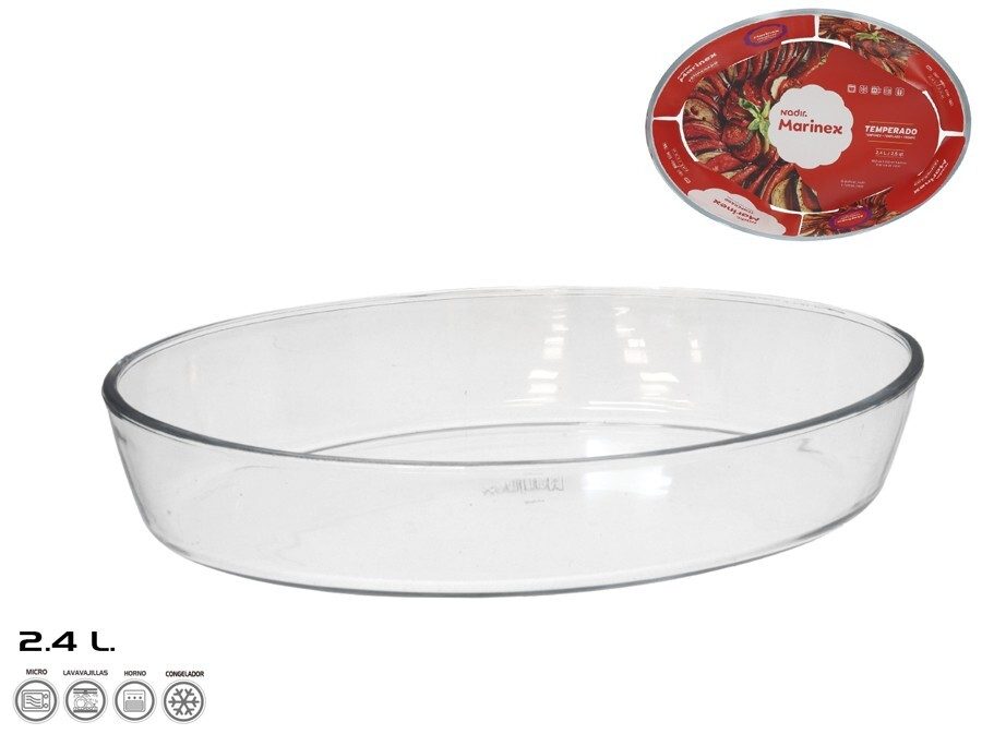 [140287] FUENTE OVALADA CRISTAL MARINEX 30 X 21.2 X 6.3 CM 2.4 LTS
