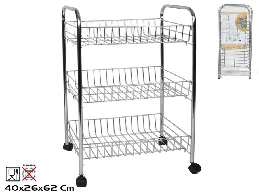 [140308] VERDULERO METAL ELEN 3 PISOS 62 X 40 X 26 CM
