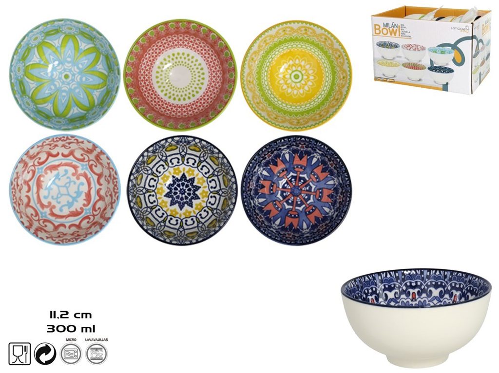 [140337] BOWL MILAN 6 SURTIDOS 11.2 CM