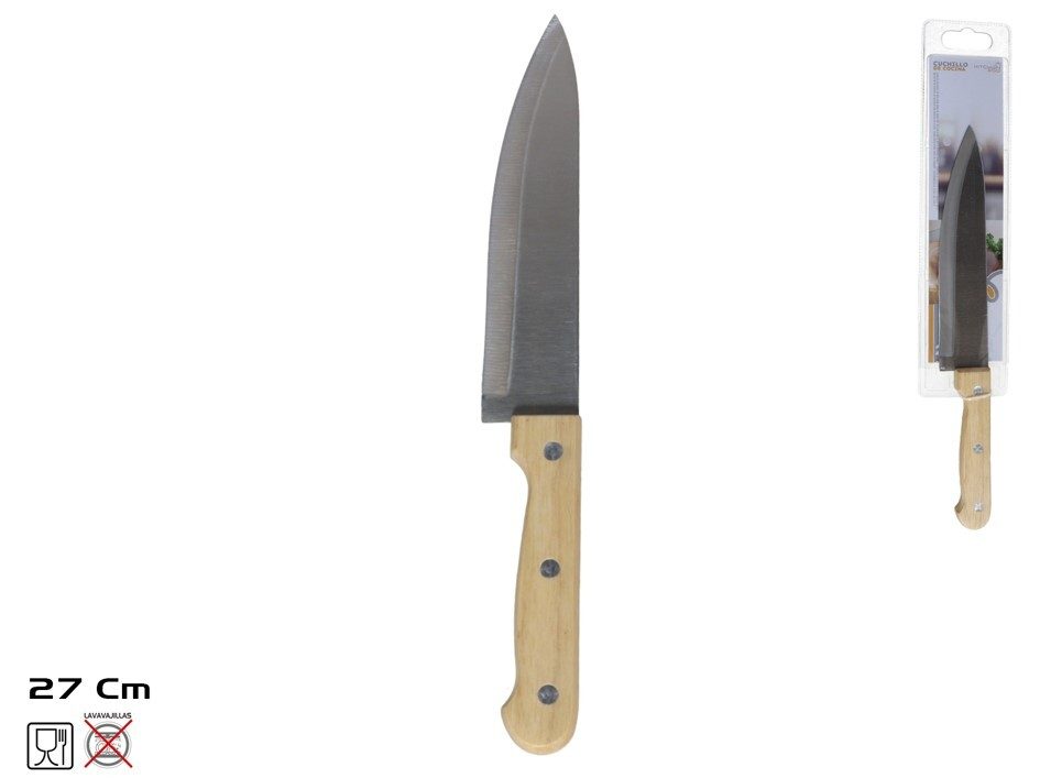 [140356] CUCHULLO COCINA ACERO MANGO MADERA 27 CM