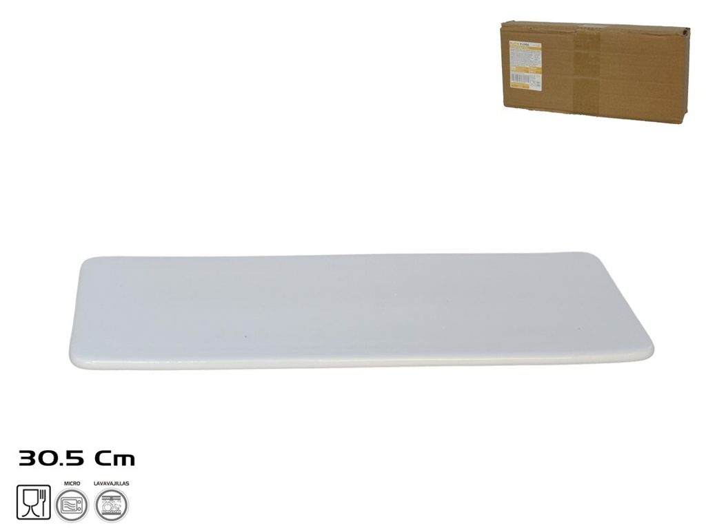 [140357] PLATO PORCELANA FLORA RECTANGULAR 30 CM