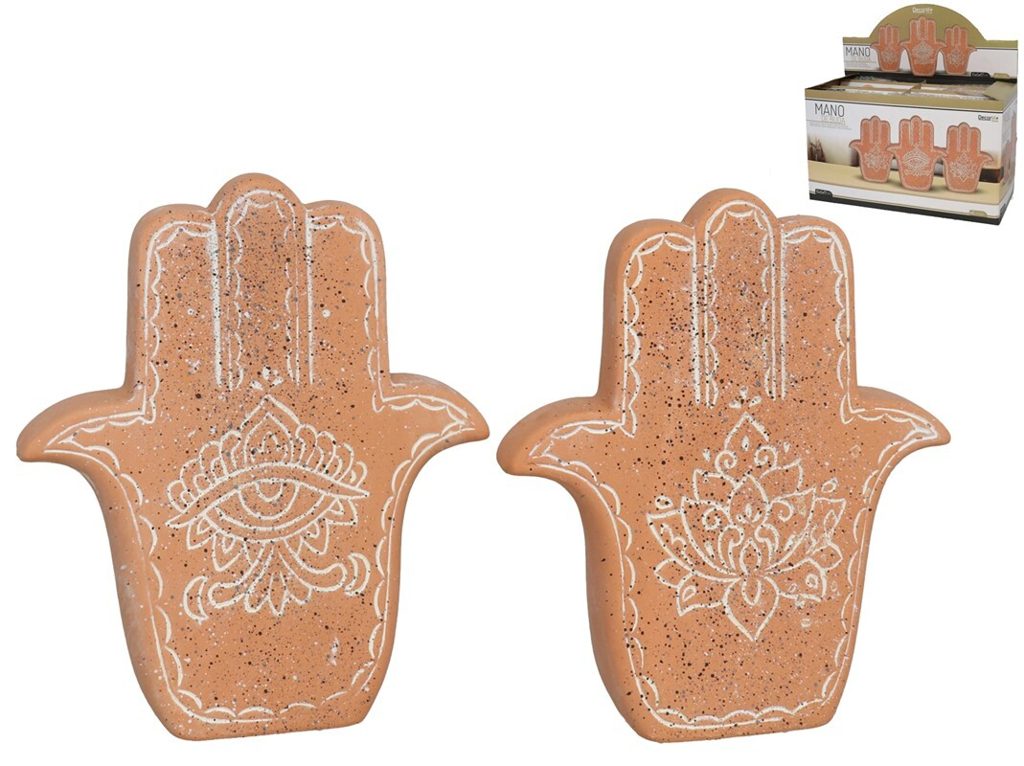 [140361] MANO DE BUDA CERAMICA 2 SURTIDOS 15.5 X 4.8 X 17.5 CM