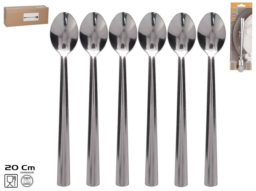 [140443] CUCHARA METAL 20 CM 6 UDS