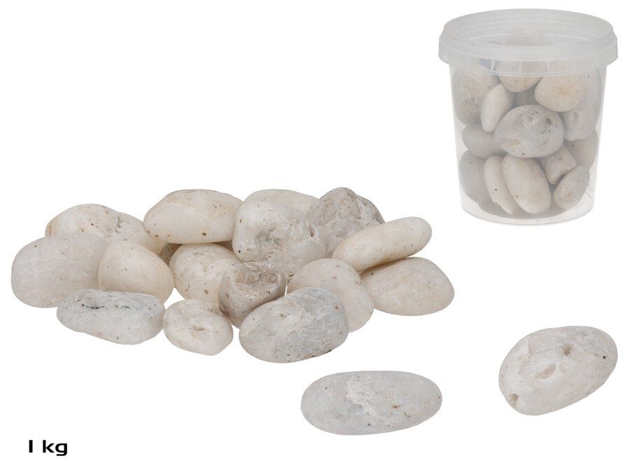[140444] PIEDRAS DECORATIVAS BLANCAS EN BOTE