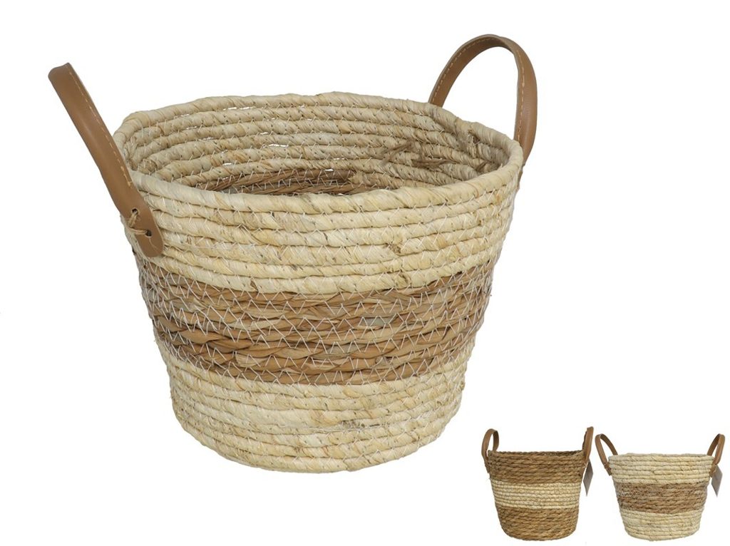 [136792] CESTO TRICO CON ASAS 2 SURTIDOS 24 X 24 X 18/24 CM