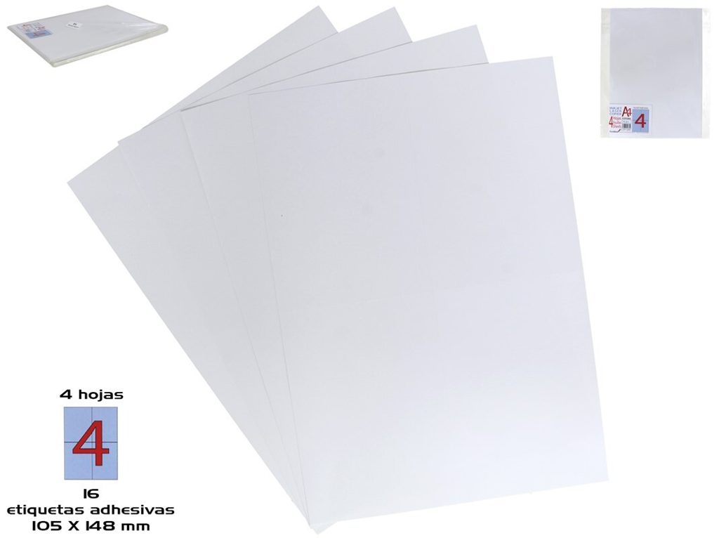 [140229] ETIQUETAS ADHESIVAS 10.5 X 14.8 MM 4 HOJAS 16 PZAS