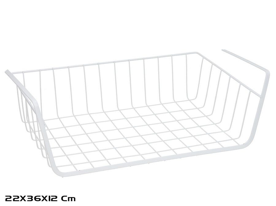 [140245] CESTA MULTIUSOS BLANCA METAL 36 X 22 X 12 CM