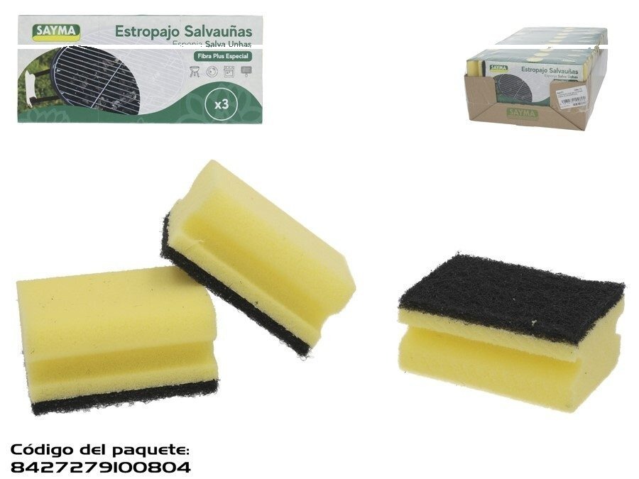 [139588] ESTROPAJO SALVAUÑAS PLUS 3 UDS