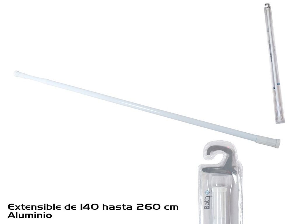 [139596] BARRA BAÑO EXTENSIBLE BLANCA 140 - 260 CM