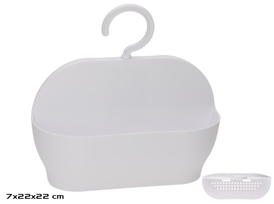 [139634] CESTO BAÑO COLGANTE PLASTICO 22 X 7 X 22 CM
