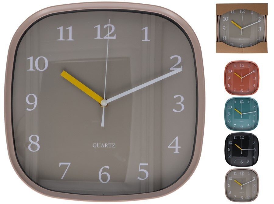 [139343] RELOJ PARED CUADRADO 4 SURTIDOS 29.7 X 29.7 CM
