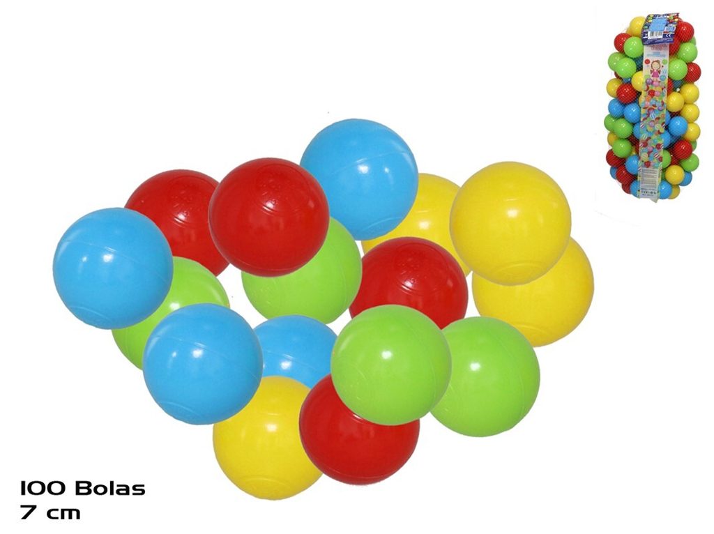 [139365] BOLAS PLASTICO COLORES 7 CM 100 UDS EN RED