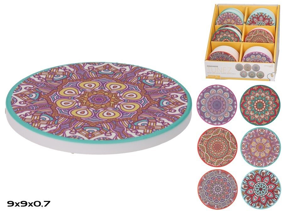 [138030] POSAVASOS TUNEZ REDONDO 6 SURTIDOS 9.9 CM