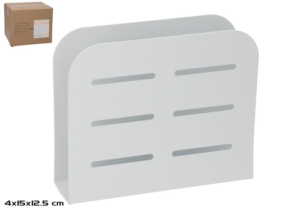 [138860] SERVILLETERO METAL BLANCO MARISOL 15 X 4 X 12.5 CM