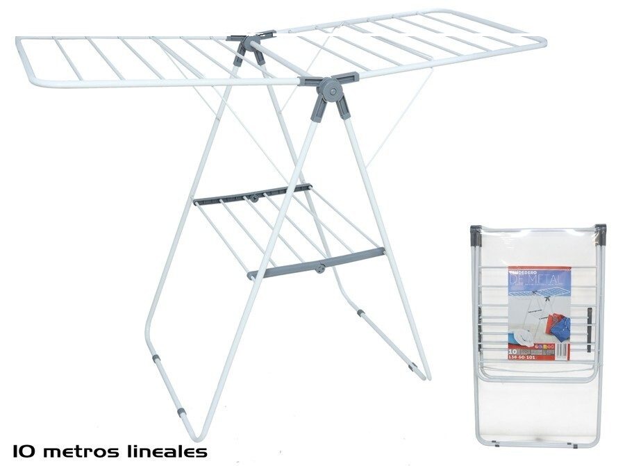 [138864] TENDEDERO METAL BLANCO/GRIS 131 X 58 X 93 CM