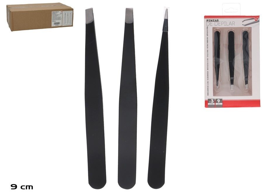 [138876] PINZAS DEPILAR 9 CM 3 UDS