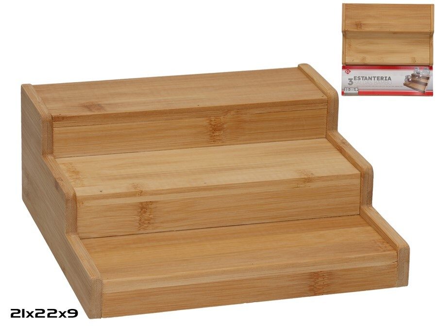 [138879] ESTANTERIA 3 BALDAS BAMBU 22 X 21.5 X 9 CM