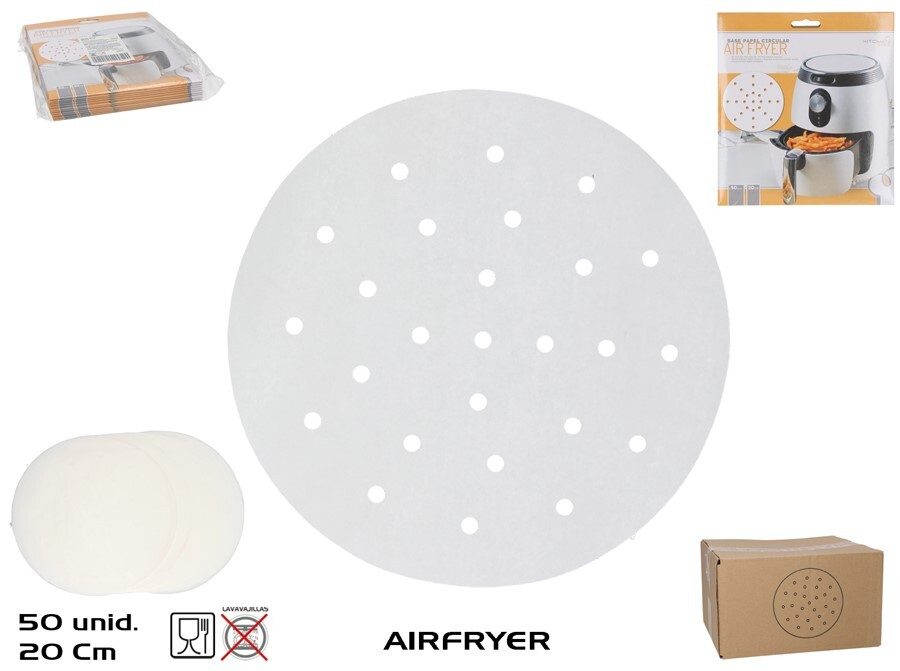 [138887] BASE PAPEL CIRCULAR AIR FRYER 20 X 20 CM 50 UDS