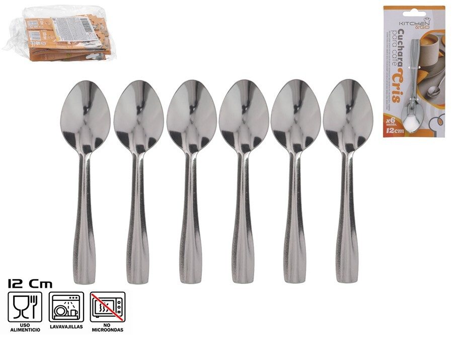 [138890] CUCHARA CRIS METAL CAFE 12 CM 6 UD SBL