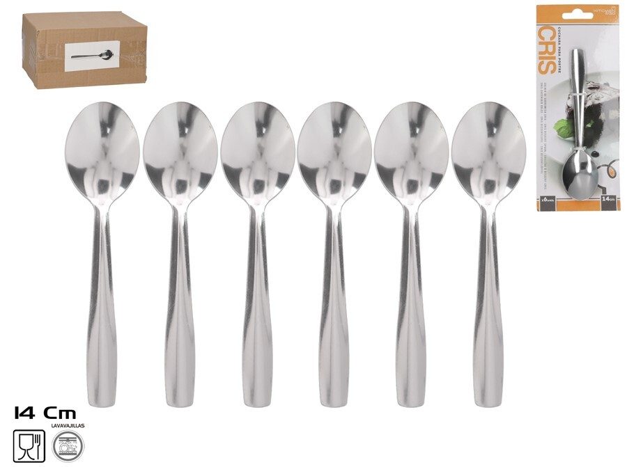 [138891] CUCHARA CRIS METAL POSTRE 14 CM 6 UDS