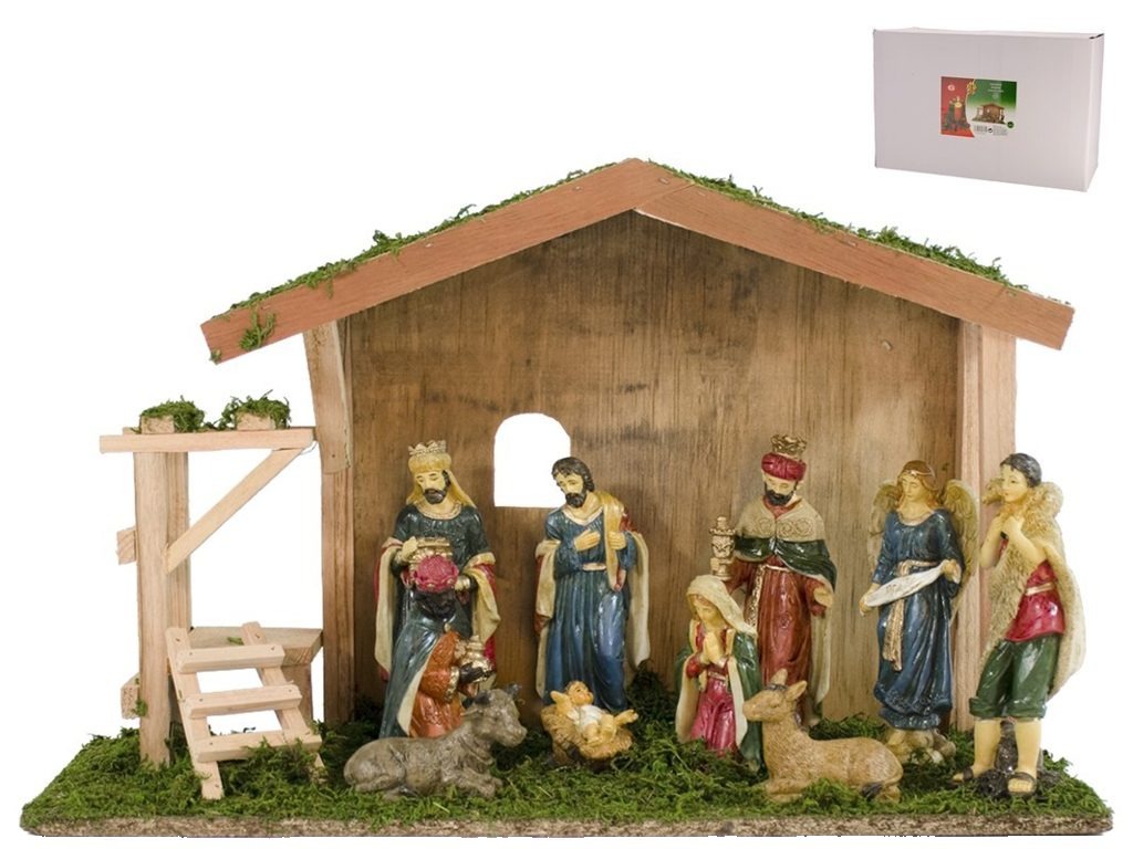 [117302] SET NACIMIENTO MADERA 10 FIGURAS 30 X 46 X 19 CM