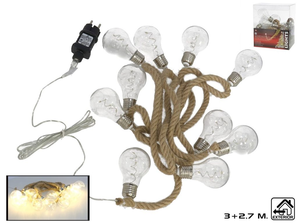 [117382] GUIRNALDA 10 BOMBILLAS A60 LED CALIDO EXTERIOR