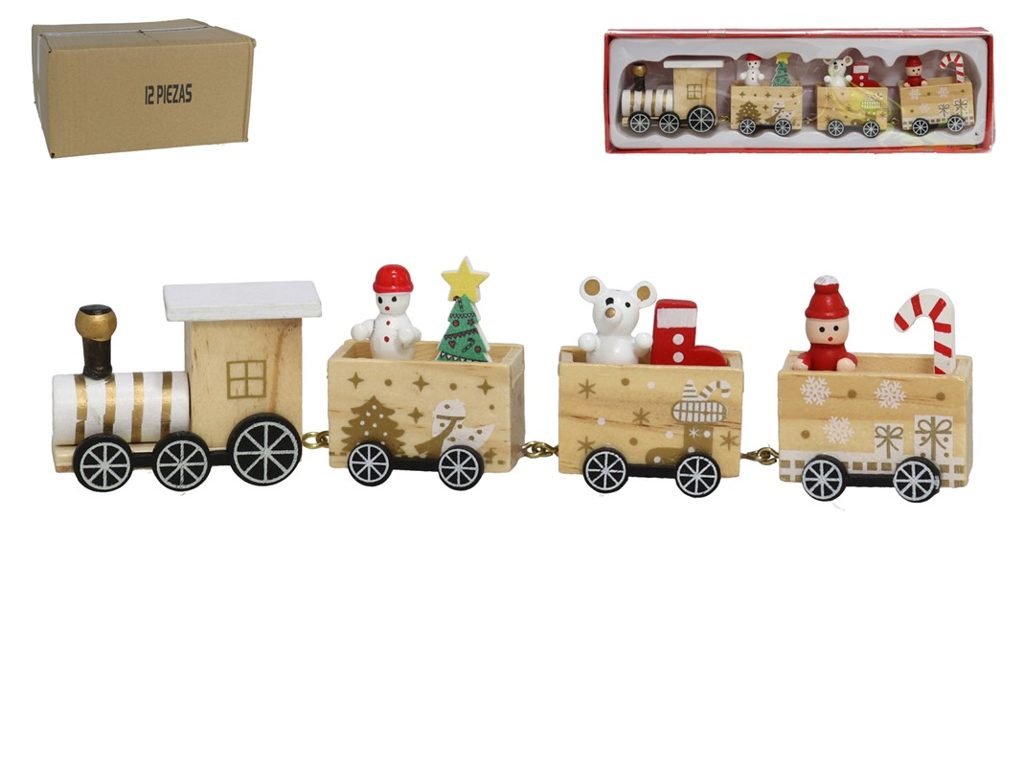 [132336] TREN NAVIDEÑO MADERA NATURE 22.7 X 4.5 X 2.7 CM